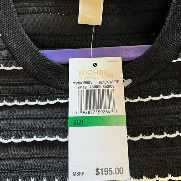 Michael Kors Scalloped-Stripe Sweater Dress - Picture 6 of 14